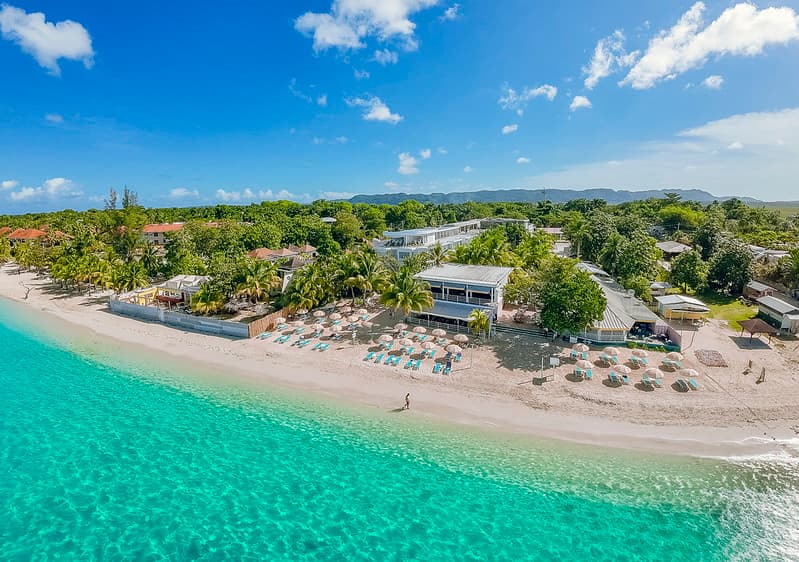 Aerial view of Negril's coastline